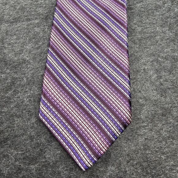 Ted Baker Tie 100% Italian Silk Repp Purple Designer London Luxury USA 59" - Picture 2 of 13
